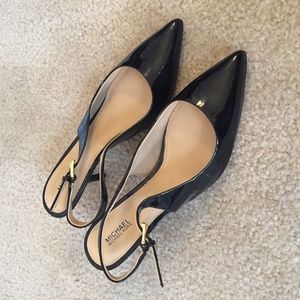 Michael Kors patten leather sling back heels